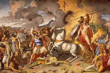 Hector’s death and Achilles’ triumphant protected by Mars, 1815, by Antonio Galliano (1785-1824) Hector’s death and Achilles’ triumphant protected by Mars, 1815, by Antonio Galliano (1785-1824)