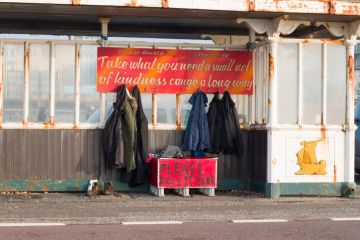 A free clothes stall for homeless people A free clothes stall for homeless people
