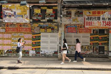 Hong Kong – April 26, 2020 Tsim Sha Tsui was once a popular shopping area among tourists and is being hard hit by the pandemic