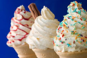 Three ice cream cones Three ice cream cones