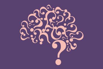 Image of a brain made up of question marks Image of a brain made up of question marks