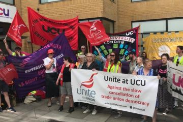 Unite rally at UCU offices Unite rally at UCU offices
