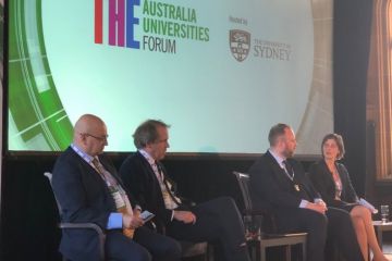 Industry engagement panel Universities Australia Forum Tony Peacock Duncan Ivison Luke Sheehy Carolin Plewa