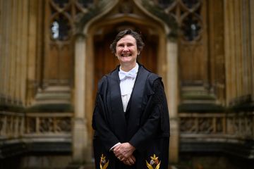 Professor Irene Tracey poses for photographers ahead of the ceremony to officially name her as the 273rd Vice-Chancellor of the University of Oxford on 10 January 2023 in Oxford, England Professor Irene Tracey poses for photographers ahead of the ceremony to officially name her as the 273rd Vice-Chancellor of the University of Oxford on 10 January 2023 in Oxford, England
