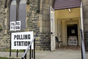 A polling station A polling station