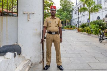 Indian policeman dressed as a french gendarme. Indian policeman dressed as a french gendarme.