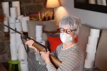 Despite social media appearances, not all right-wingers are gun-toting Trump fanatics, says expert A woman holds a gun while stockpiling toilet roll. Despite social media appearances, not all right-wingers are gun-toting Trump fanatics, says expert
