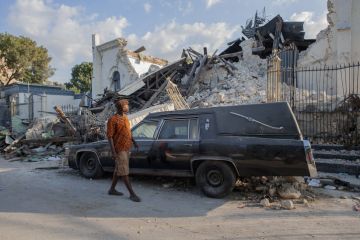 Church fallen in Port-au-Prince, Haiti after earthquake