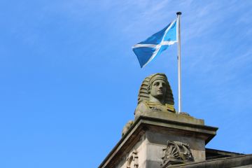 Sphinx sculpture on top of the Royal Scottish Academy