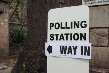 A polling Station sign