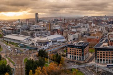 An aerial panorama of Sheffield city centre An aerial panorama of Sheffield city centre
