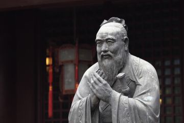 Statue of Confucius at Confucian Temple in Shanghai, China