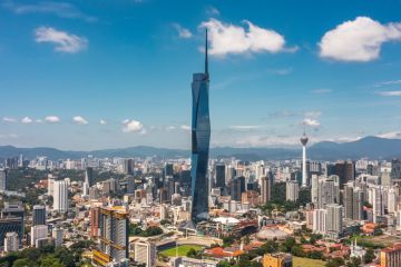 Aerial view of Merdeka 118 tower, also known as Menara Warisan Merdeka