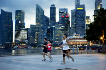 People running in Singapore