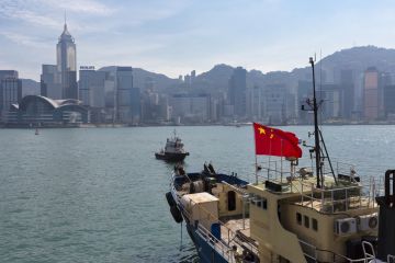 Hong Kong Vessel Kai Fung No.2 in Hong Kong Victoria Harbour.