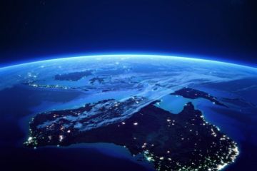 View of Australia from space at night View of Australia from space at night