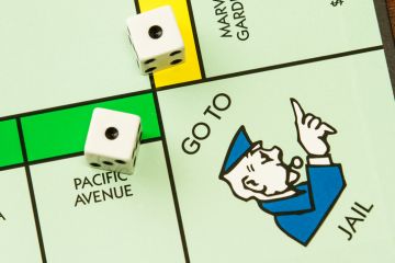 The game of Monopoly with it's well known "GO TO JAIL" section