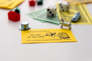 A Monopoly 'get out of jail free' card