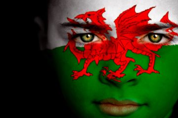 Boy with Welsh flag