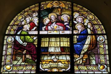 Stained Glass of the Last Supper in the cathedral of Salta (Argentina)