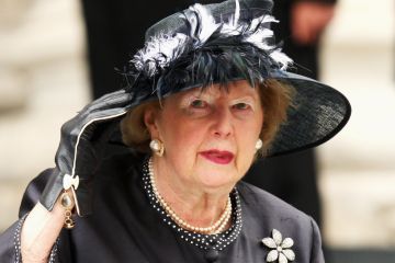Lady Thatcher at a commemorative event at St Paul's Cathedral in 2008