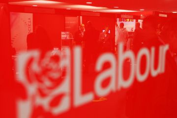 Labour Party logo at conference Labour Party logo at conference