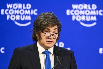 Argentina’s president Javier Milei speaks during the World Economic Forum (WEF) annual meeting in Davos on 21 January 2026. Argentina’s president Javier Milei speaks during the World Economic Forum (WEF) annual meeting in Davos on 21 January 2026.