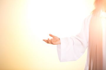 Jesus, his arms outstretched Jesus, his arms outstretched