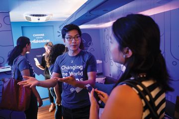 Students at a job fair Students at a job fair