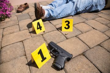 Key evidence marked at crime scene