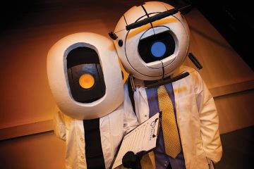 Scientists with webcam heads Scientists with webcam heads