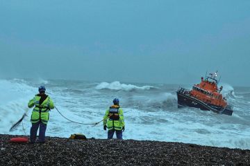 Lifeboat in rough seas Lifeboat in rough seas
