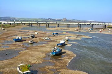 Boats stranded at low tide Boats stranded at low tide
