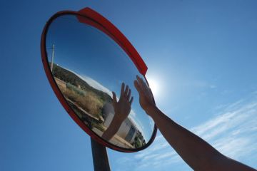 Hand reflecting in a mirror Hand reflecting in a mirror