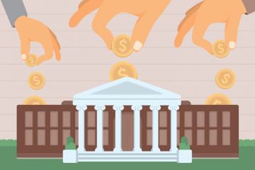 Money being put into for-profit university (illustration) Money being put into for-profit university (illustration)