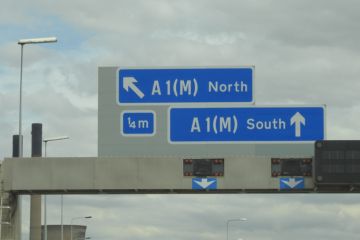 North and South motorway signs