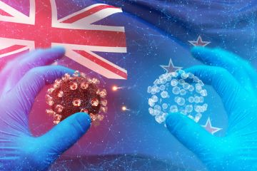 istock New Zealand coronavirus The coronavirus on a New Zealand flag