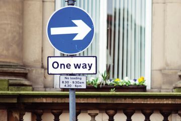 One way street road sign, United Kingdom One way street road sign, United Kingdom