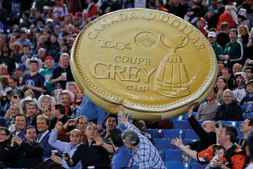 Giant Canadian dollar coin Giant Canadian dollar coin