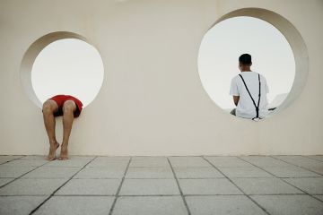 People sitting in circles in wall