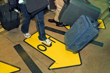 passengers exit airport