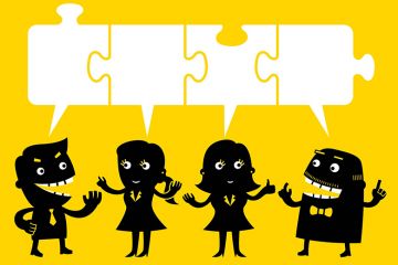 Illustration of people talking with speech bubbles above their heads (16 February 2017) Illustration of people talking with speech bubbles above their heads (16 February 2017)