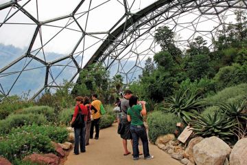 People visiting Eden Project