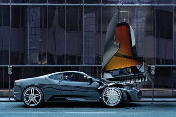 Grand piano falls on sports car Grand piano falls on sports car