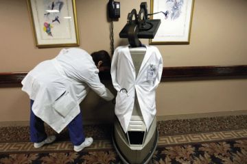 Machine wearing lab coat Machine wearing lab coat