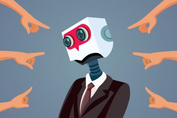 Multiple fingers point at a robot, symbolising accusations of AI use Multiple fingers point at a robot, symbolising accusations of AI use