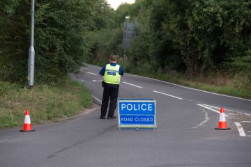 Police road closure near Hatfield