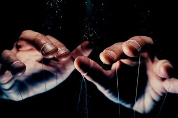 A puppeteer's hands A puppeteer's hands, symbolising government control