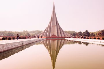 Pyramid shaped building of National Martyrs Monument. Bangladesh Liberation War memorial in Savar near Dhaka Pyramid shaped building of National Martyrs Monument. Bangladesh Liberation War memorial in Savar near Dhaka