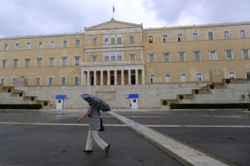 Rainfall in Athens, Greece